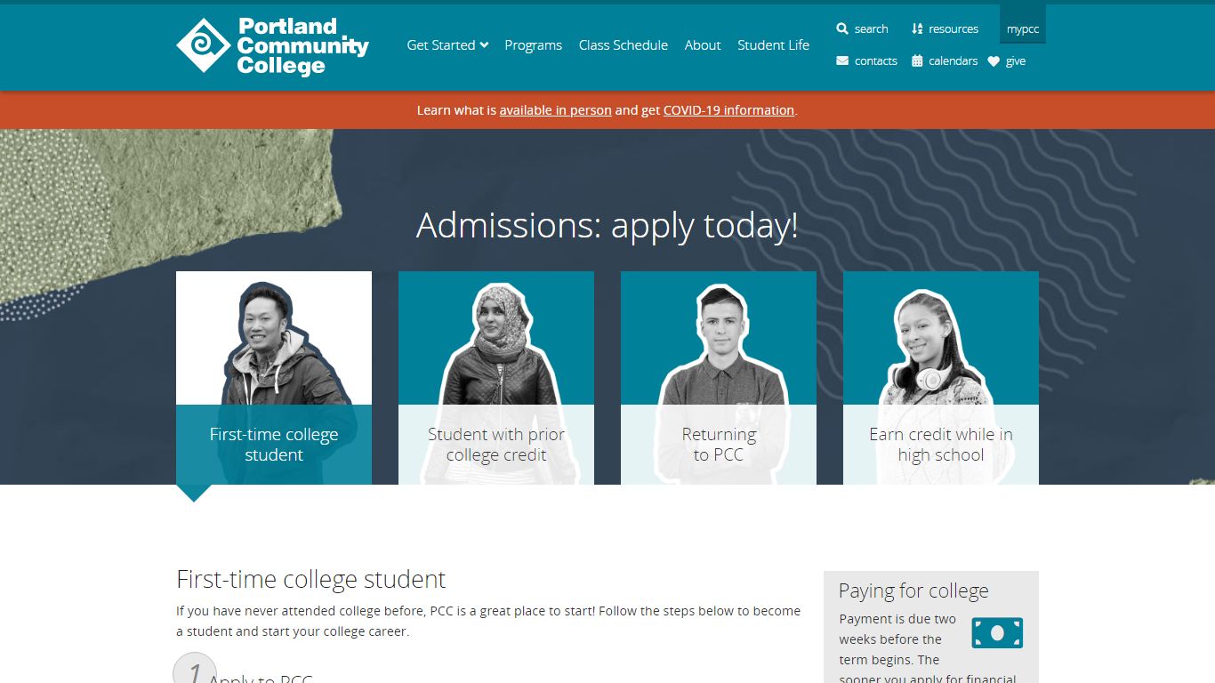 Admissions | PCC - Portland Community College